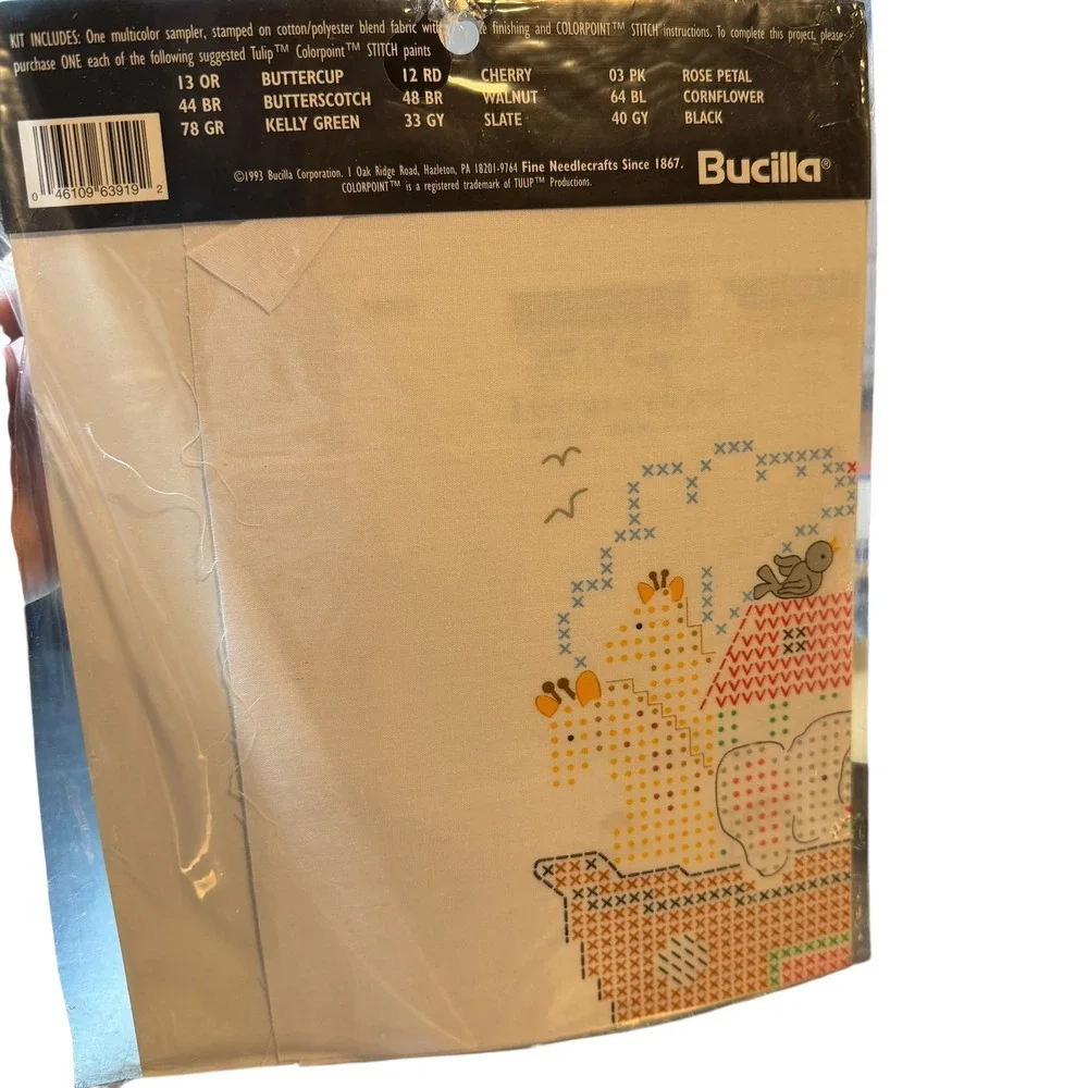 Bucilla Colorpoint Paintstitch Noah's‎ Ark 9x12 Vintage 1993 Needlecraft Kit